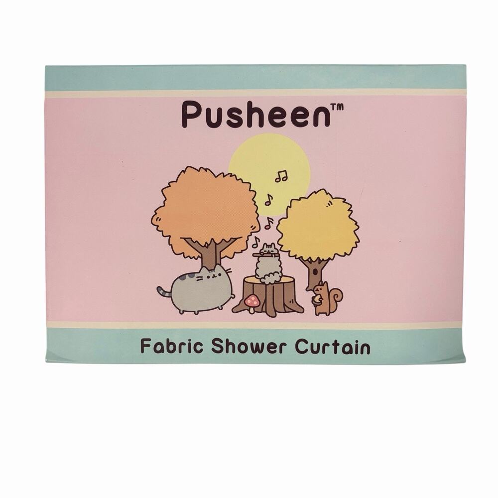 NEW Pusheen Cat Fabric Shower Curtain 70" x 72" Exclusive Fall 2017 Kawaii
